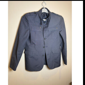 Men’s Navy Utility Field Jacket Size Lightweight Cotton Military Style Zip B L